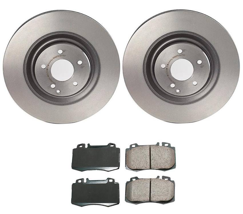 Mercedes Disc Brake Pad and Rotor Kit - Front (345mm) (Ceramic) (EURO) 163420102041 - Akebono Euro Ultra-Premium 4115220KIT